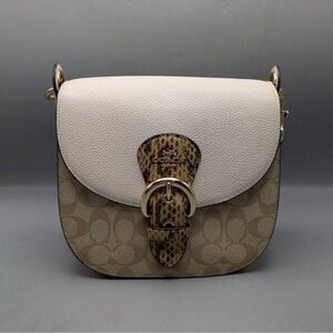 Coach Cream and Brown Crossbody Bag